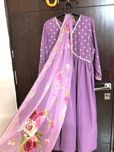 Purple Kurtha Set