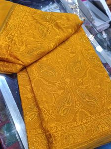 Mustard Paisley Saree (Issue)