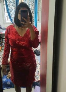 Red Shimmer Cocktail Dress Offer
