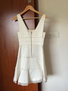 White Textured Mini Dress