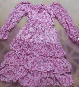 Pink Floral Ruffle Mini Dress🩰🎀