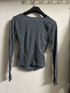 Elegant Gray Cowl Neck Top
