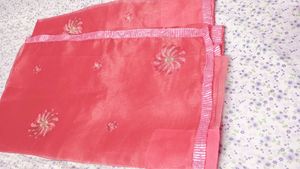 Peach Saree with Blouse Piece