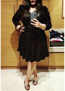 Cute Polka Dot Fit & Flare Dress