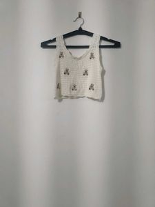 Teddy Knit Crop Tank