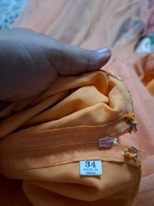 Peach Embroidered Anarkali Dress