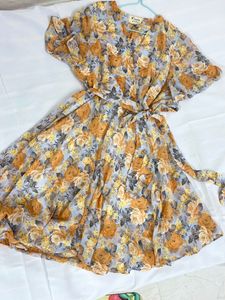 Korean Style Floral Print Dress