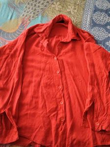 Red Button-Down Shirt