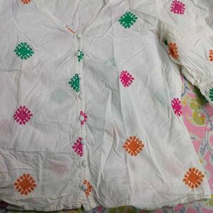 Embroidered White Top