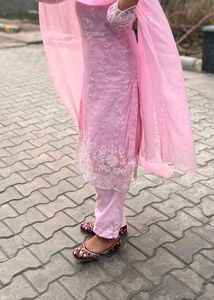 Pink Kurta Set With Pent Plazzo But Without Dupata