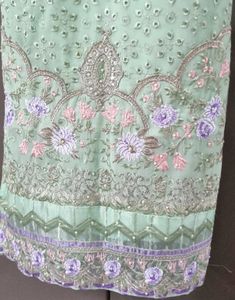 Elegant Mint Green Embroidered Kurti