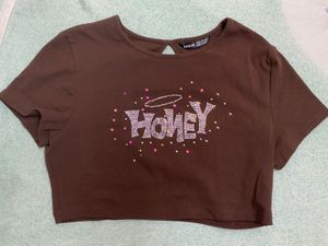 SHEIN BROWN CROP TOP.