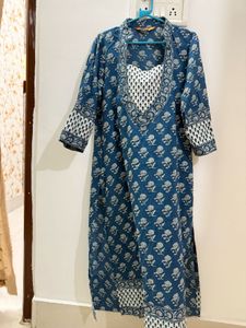 Blue Floral Print Kurti