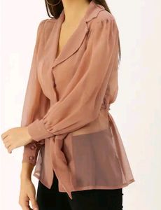 Sheer Shirt Style Party Wear Top