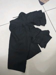 Black Ruffle Sleeve Top