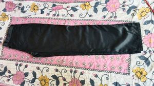 Leather Dark Black Straight Fit Jeans