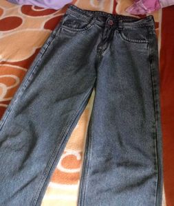 Unisex Grey Straight Jeans