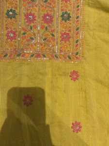 Yellow Embroidered Kurta