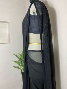 Black full stonework Sari