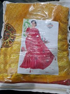 Elegant Yellow Patterned Saree