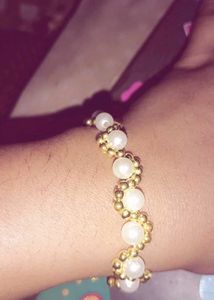 Pearl & Gold Beaded Bracelet