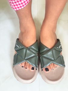 Stylish Olive Green Slides