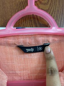 Soch Peach High-Low Kurta – Size M