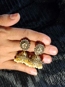 Golden Jhumka Earrings