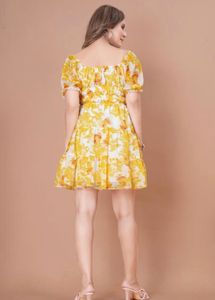 Yellow Floral Mini Dress