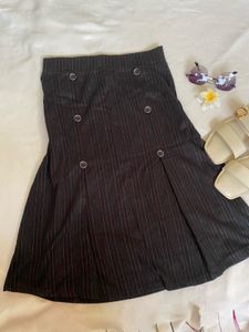 Striped Button Skirt
