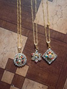 Beautiful Pendant With Chain ⛓️ Pack Of 3