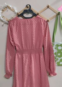 Chic Pink Long Sleeve Mini Dress