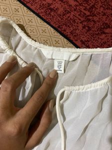 white h&amp;m formal shirt top