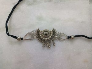 Boho Oxidised Silver Necklace