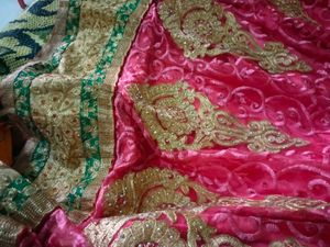 Elegant Pink &amp; Gold Embroidered Saree