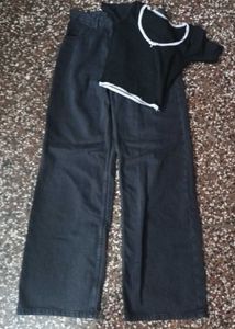 CHARCOAL WIDE LEG WOMEN JEANS