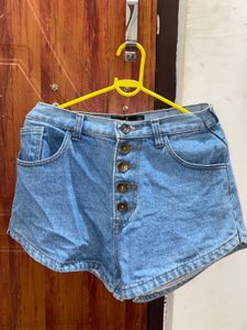 Button-Up Denim Shorts