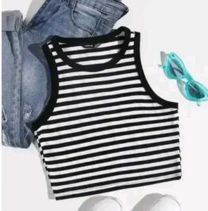 Striped Crop Tank Top