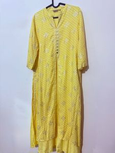 Yellow Printed Kurti