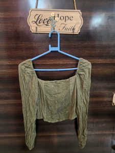 Olive Green Crop Top