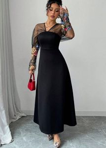embroidered black dress by savana🖤