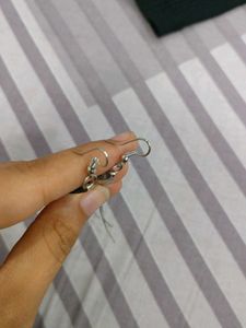 Silver Tone Chain Tassel Drop Earrings