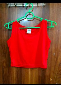 Red Crop Top &amp; Jogger Set