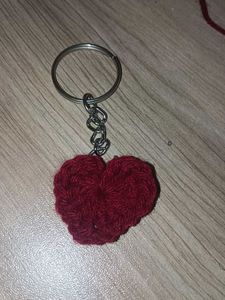 Crochet Heart Keychain