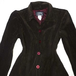 Velvet Maroon Blazer Type Jacket