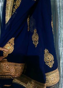 Elegant Navy Blue Saree