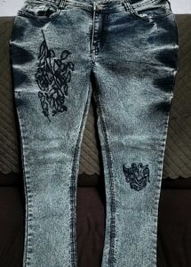 Embroidered Denim Jeans