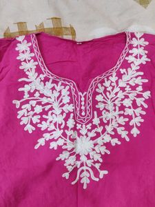 Pink Embroidered Kurta