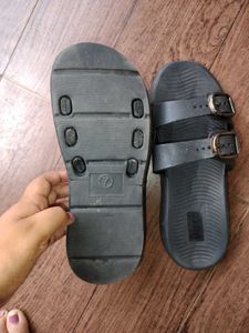 Black Buckle Sandals