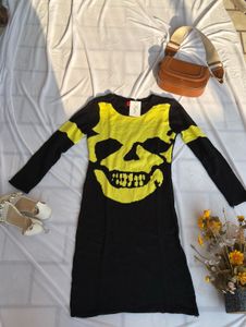 Skull Print Knit Dress
